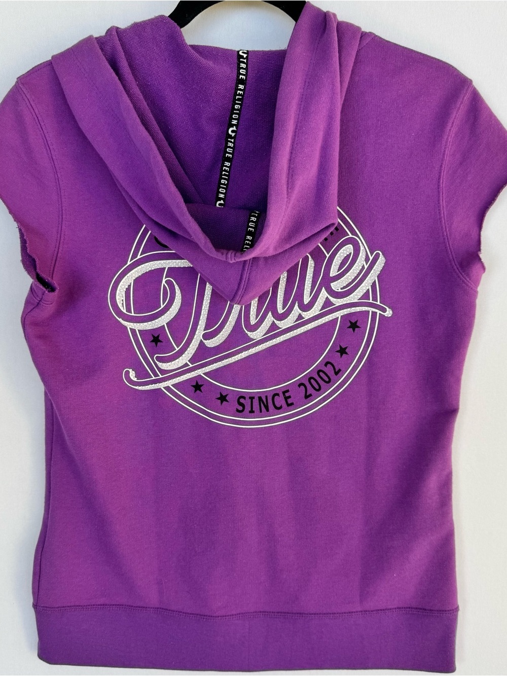 True Religion Purple Short-Sleeve Zip-Up Hoodie - Picture 10 of 13